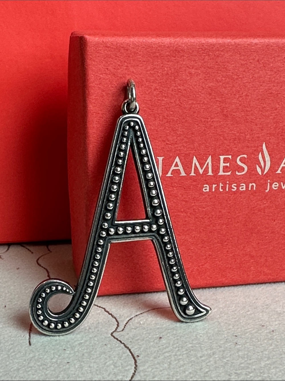 James Avery RETIRED Jumbo alphabet letter A pendant